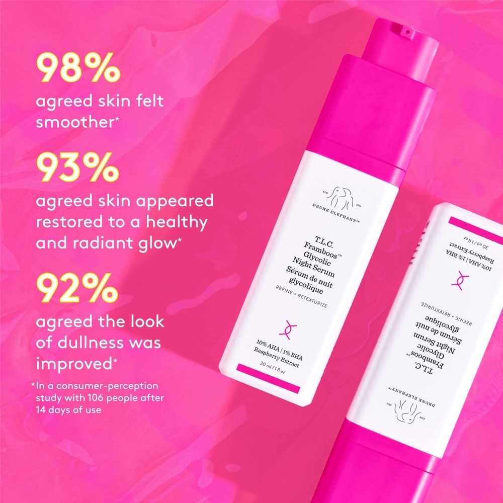 Drunk Elephant T.L.C. Framboos™ Glycolic Resurfacing Night Serum - Picture 3 of 10